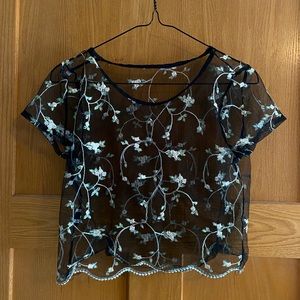 SHEIN MESH FLORAL TOP